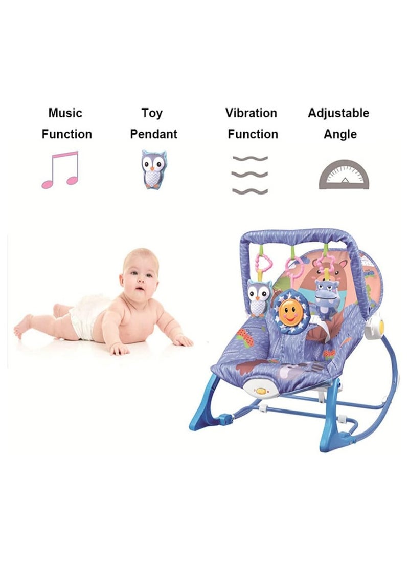 BLOOMING TIME - Multifunctional Baby Rocker Bassinet - Foldable, Portable Rocking Chair with Soothing Music & Vibration Modes, Adjustable Recline for Newborns, Infants & Toddlers - Image 1