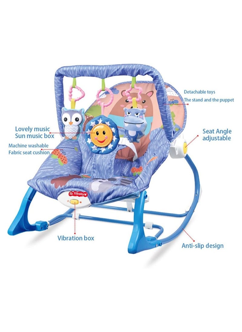BLOOMING TIME - Multifunctional Baby Rocker Bassinet - Foldable, Portable Rocking Chair with Soothing Music & Vibration Modes, Adjustable Recline for Newborns, Infants & Toddlers - Image 1