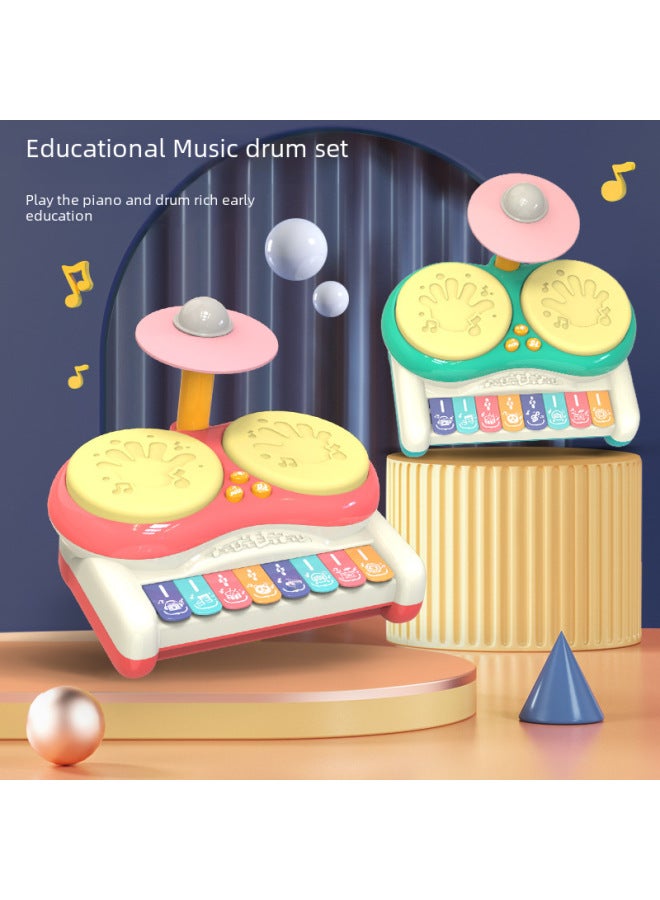 Children Beginner Drum Kit Baby Multi-function Drumming Instrument Boy Jazz Drum Toy Girl-Color:Drum Kit 【Pearl Powder】】 - Image 3
