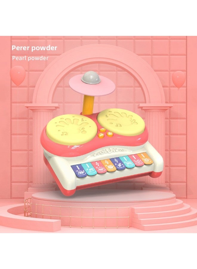 Children Beginner Drum Kit Baby Multi-function Drumming Instrument Boy Jazz Drum Toy Girl-Color:Drum Kit 【Pearl Powder】】 - Image 1