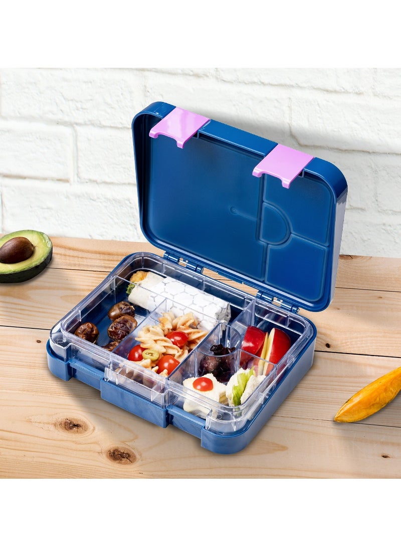 Eazy Kids صندوق غداء قابل للتحويل للأطفال من 6 إلى 4 مع مجموعة قواطع السندويشات لعشاق اليونيكورن باللون الأزرق - Image 4