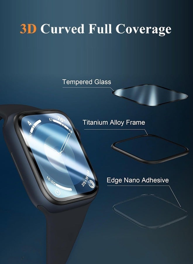 Bukela 2Pcs Pack Apple Watch Series 9 Series 8/7 Screen Protector 41mm, 3D Full Coverage Easy Installation Frame Waterproof Bubble- Free Anti- Scratch HD Clear Film - Image 4