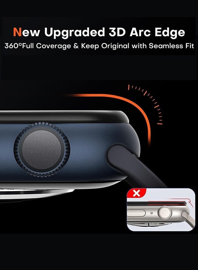 Bukela 2Pcs Pack Apple Watch Series 9 Series 8/7 Screen Protector 41mm, 3D Full Coverage Easy Installation Frame Waterproof Bubble- Free Anti- Scratch HD Clear Film - Image 2