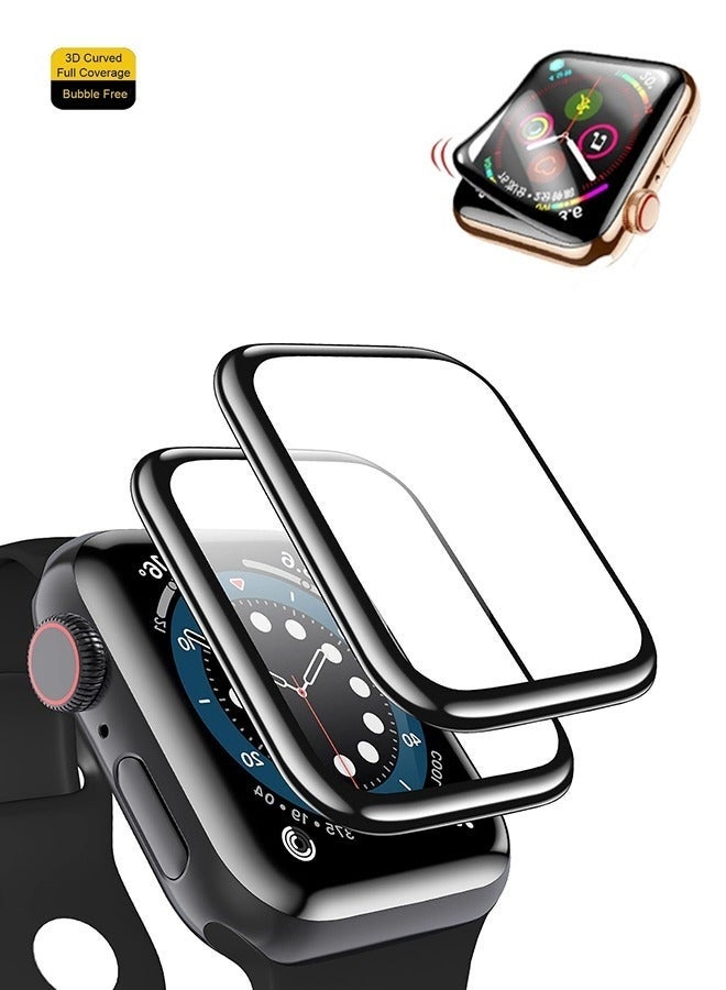 Bukela 2Pcs Pack Apple Watch Series 9 Series 8/7 Screen Protector 41mm, 3D Full Coverage Easy Installation Frame Waterproof Bubble- Free Anti- Scratch HD Clear Film - Image 1