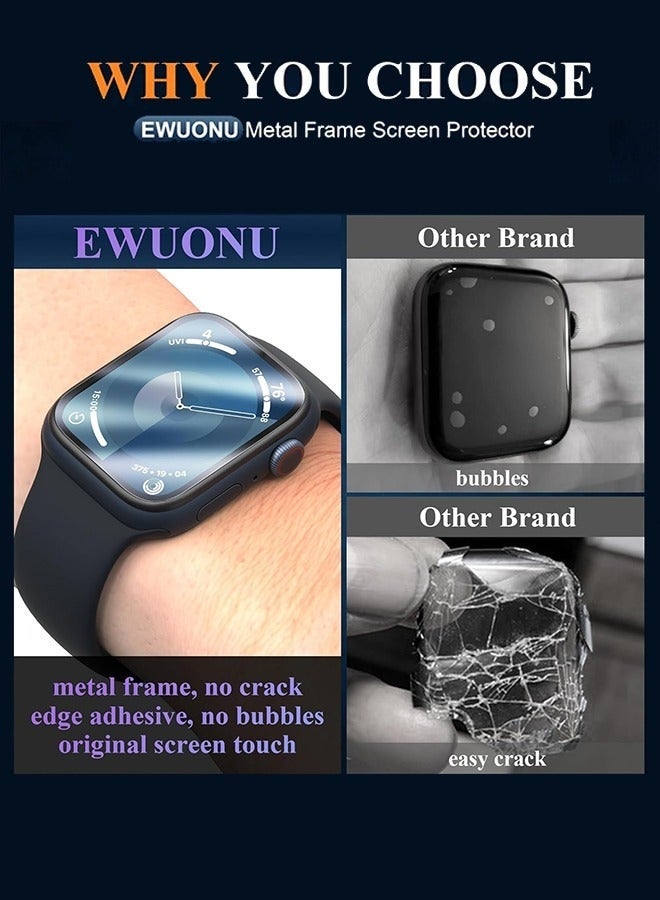 Bukela 2Pcs Pack Apple Watch Series 9 Series 8/7 Screen Protector 41mm, 3D Full Coverage Easy Installation Frame Waterproof Bubble- Free Anti- Scratch HD Clear Film - Image 5