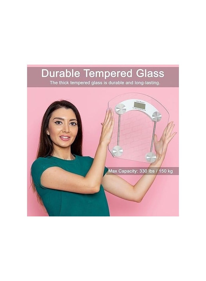 لوكاداه ميزان لوكاداه الرقمي لقياس وزن الجسم | جهاز قياس وزن زجاجي عالي الدقة مزود بشاشة LCD | ميزان إلكتروني رفيع للاستخدام المنزلي، والصالات الرياضية، والعيادات الطبية، وتتبع اللياقة البدنية والصحة - Image 2