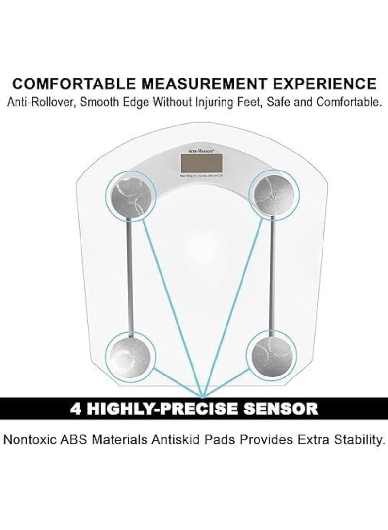 لوكاداه ميزان لوكاداه الرقمي لقياس وزن الجسم | جهاز قياس وزن زجاجي عالي الدقة مزود بشاشة LCD | ميزان إلكتروني رفيع للاستخدام المنزلي، والصالات الرياضية، والعيادات الطبية، وتتبع اللياقة البدنية والصحة - Image 3