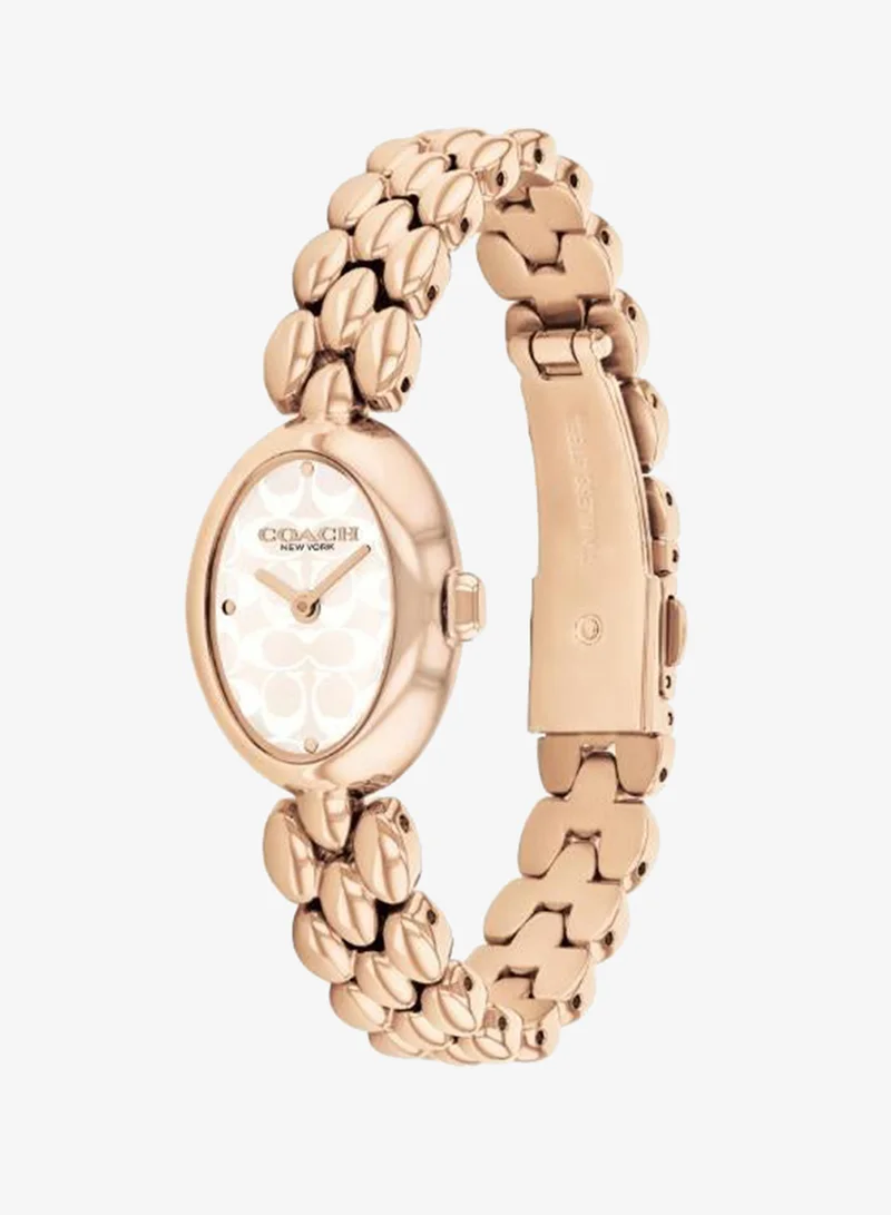 Coach  2-Hand Sammy Collection Quartz Movement Watch For Women With Carnation Gold-Tone Stainless Steel Bracelet - 14504418 for Women | Best Price UAE