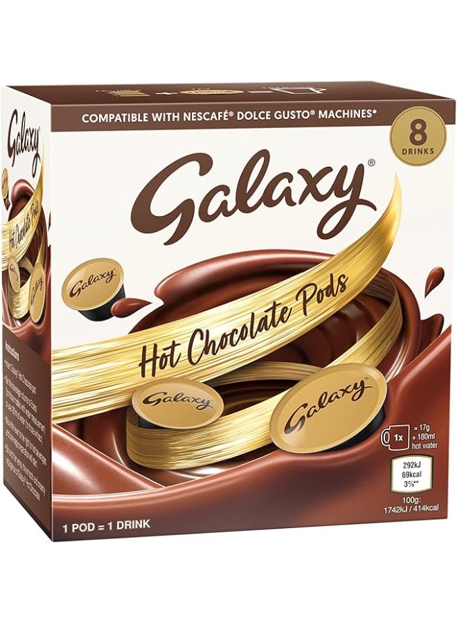 Galaxy Hot Chocolate Compatible Dolce Gusto Pods 8 Capsules 136g - Image 1
