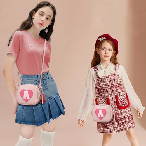 KKXIU 2 3 4 5 6 7 8 9 10 Year Old Girl Gift Kids Purse Toddler Wallet Crossbody Bag with Tassel(Pink-A) - Image 2