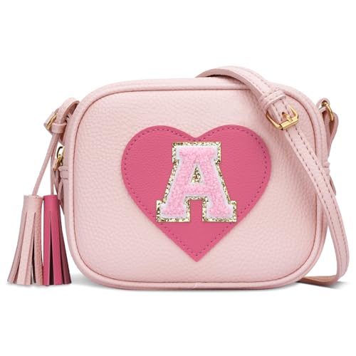 KKXIU 2 3 4 5 6 7 8 9 10 Year Old Girl Gift Kids Purse Toddler Wallet Crossbody Bag with Tassel(Pink-A) - Image 1