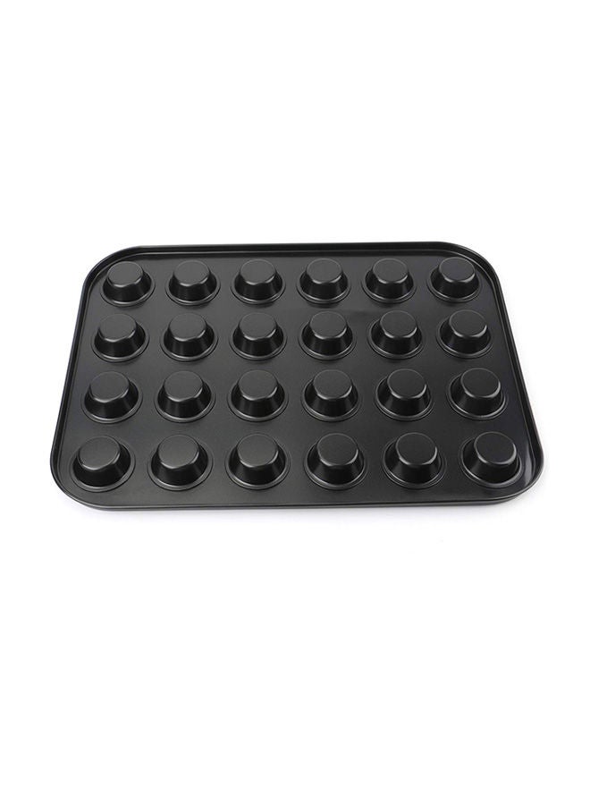 NIBEMINENT 24 Grid Mini Cup Cake Mould Black 36X24centimeter - Image 1