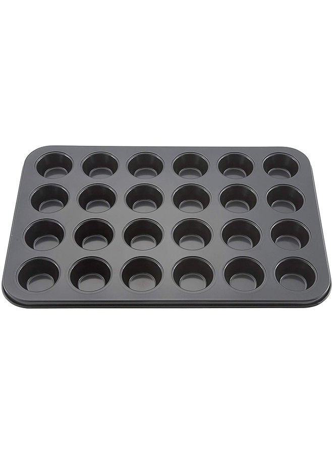 NIBEMINENT 24 Grid Mini Cup Cake Mould Black 36X24centimeter - Image 2