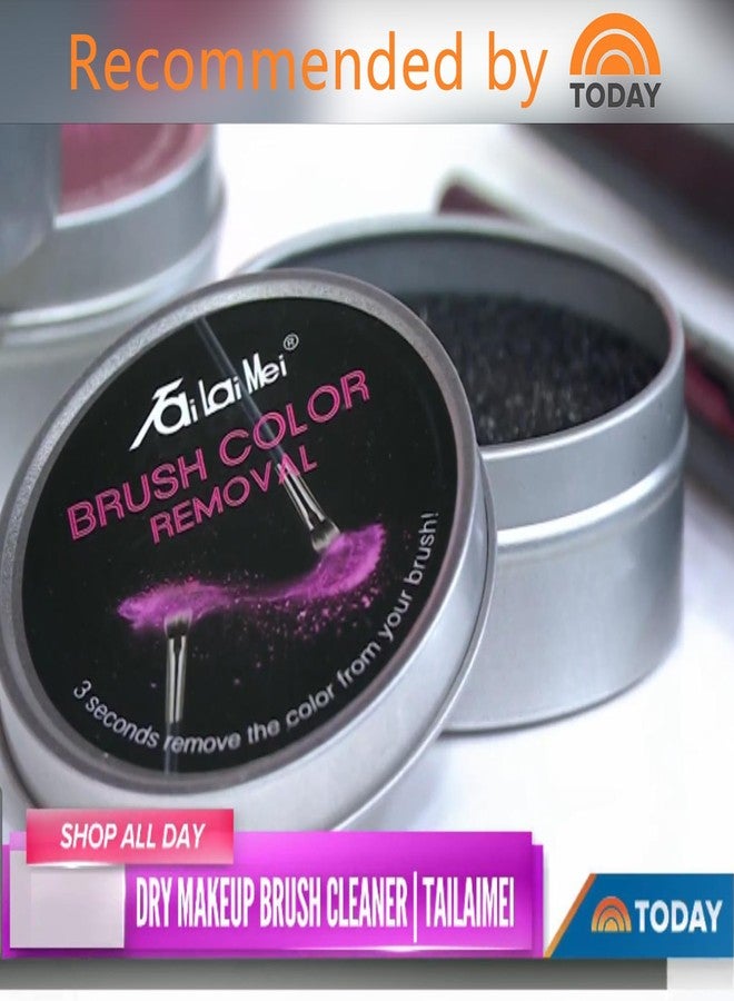 TailaiMei 2 Pack Color Removal Cleaner Sponge, Quickly & Easily Clean Makeup Brushes Powder Without Water or Chemical Solutions Eliminating Drying Time - Switch Eyeshadow Colored Immediately - Image 2