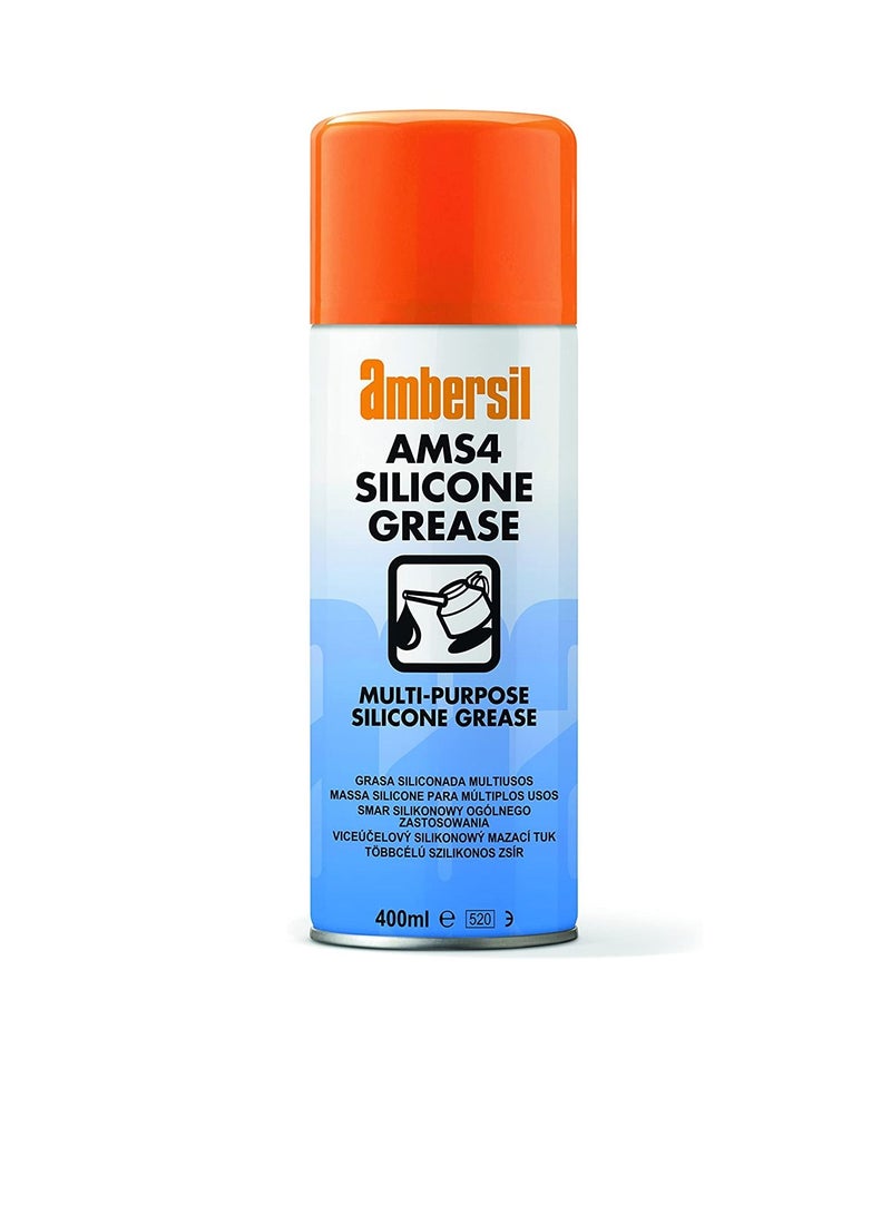 Ambersil AMS4 Silicone Grease Multi-purpose Silicone Grease, Ideal for Treadmill, Rubber Seals 400ml - Made in UK - Image 1