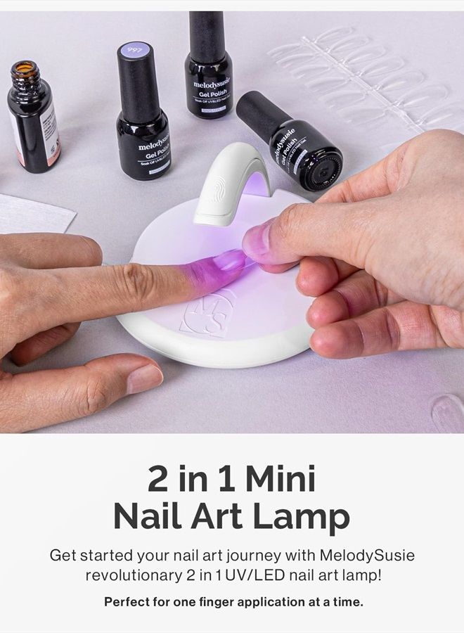 MelodySusie Cordless Rechargeable Mini UV LED Nail Lamp, Portable Nail Art Lamp Suitable for Single Finger Nail Dryer, Innovative 2 in 1 Foldable Flash Curing Gel X Light for Nail Extension Nail Art - Image 2