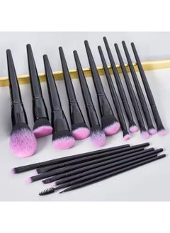 Toby Professional 18-Piece Makeup Brush Set – Glossy Black with Pink Bristles – Multi-Use Face, Eye & Lip Brushes with Luxury Holder – Ideal for Beginners & Professionals  - Image 4