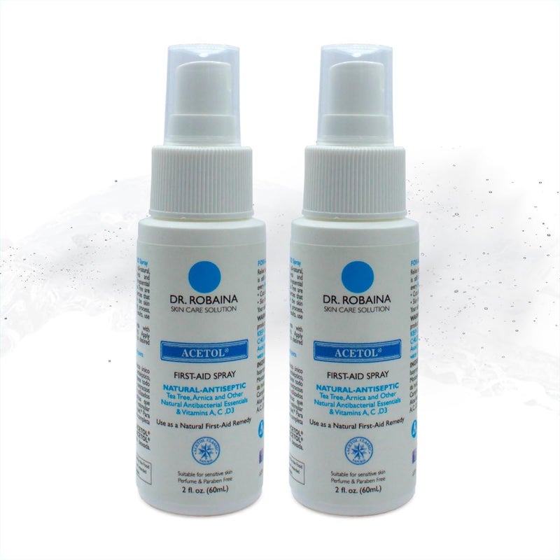 Dr Robaina ACETOL First Aid Kit Spray  Natural AntiSeptic  2 fl oz 60ml Pack of 2