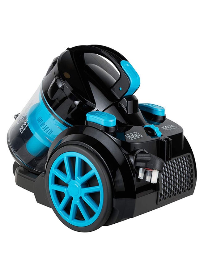 BLACK+DECKER Multi Cyclone Bagless Corded Vacuum Cleaner, 6-Stage HEPA Filtration, Variable Speed, 289 Air Watts, Auto Cord Rewind, 5m Cable, Washable Filter, 2.5 L 2000 W VM2080-B5 Grey/Black/Blue - Image 2