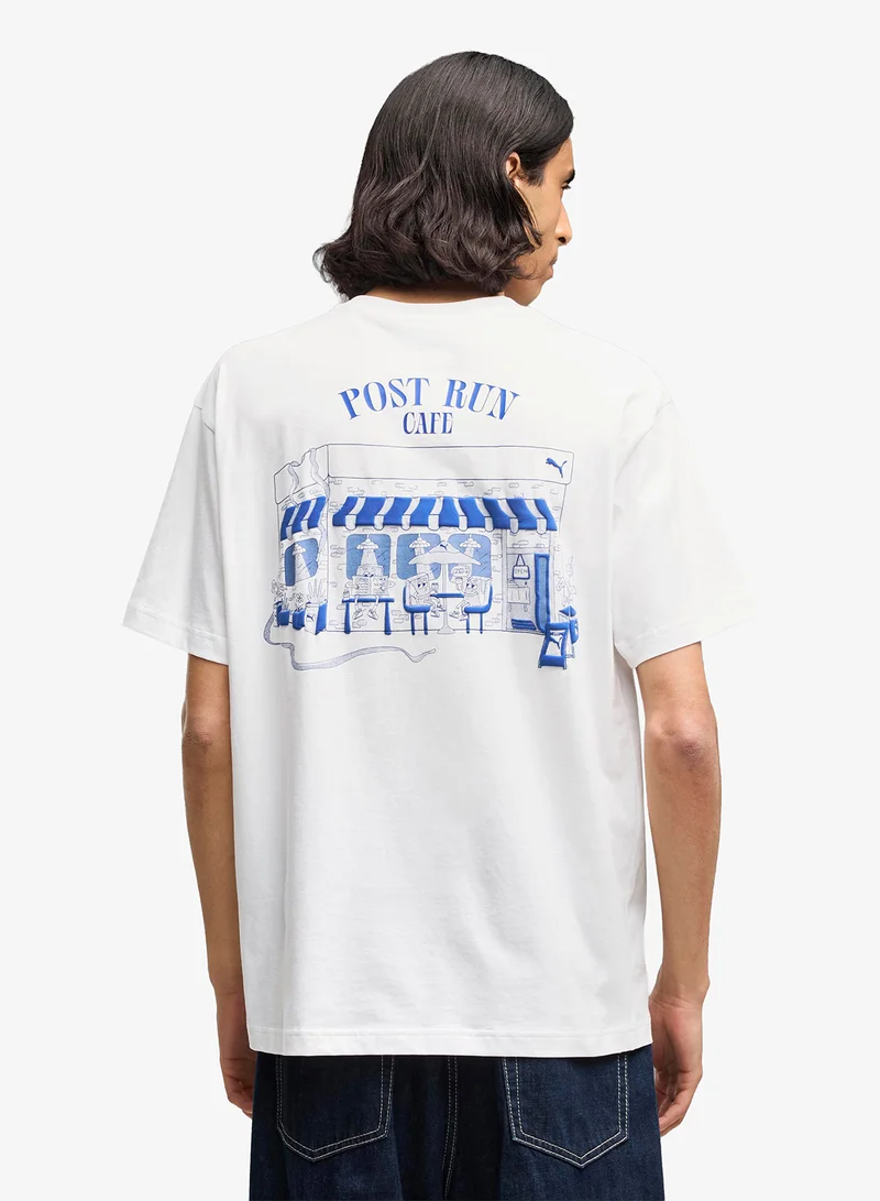 Puma PUMA White Graphic Cafe Relaxed T-Shirt for Men | Best Price UAE