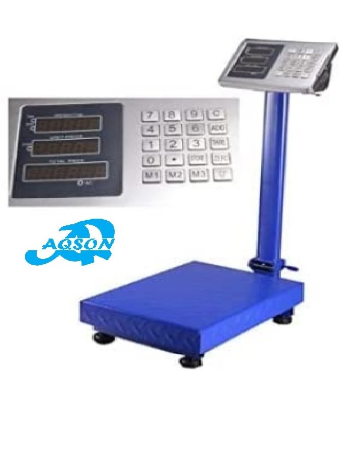 AQSON AQSON Digital Weight Scale 500kg; Parcel Scale Postal Scales Platform Scales Digital LCD Display 90 ° Folding Adjustable Background Lighting Industrial Scale (Size : 500KG)  - Image 1