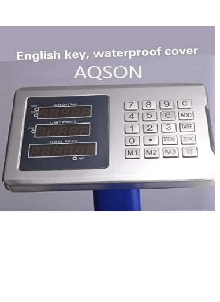AQSON AQSON Digital Weight Scale 500kg; Parcel Scale Postal Scales Platform Scales Digital LCD Display 90 ° Folding Adjustable Background Lighting Industrial Scale (Size : 500KG)  - Image 2