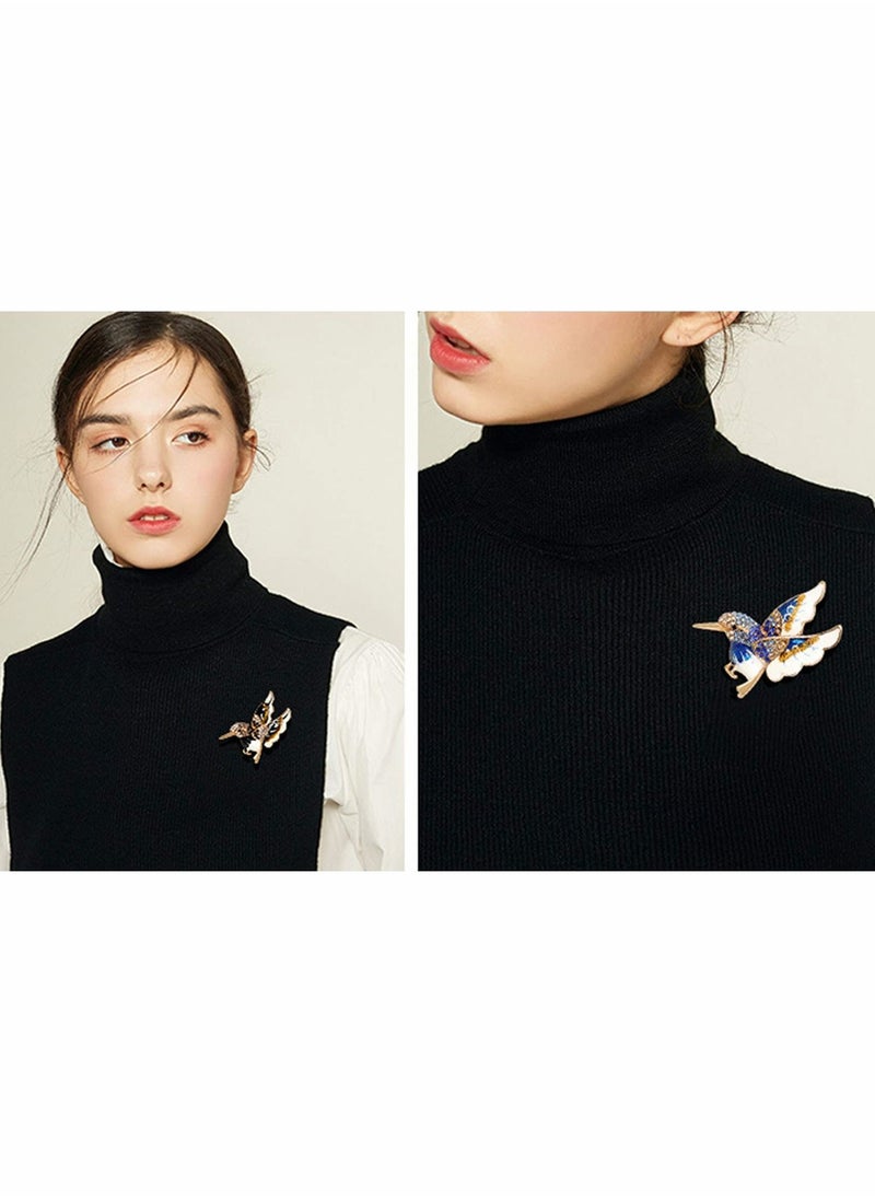 Y&D - Brooch, Lapel Rhinestone Hummingbird, Handmade Enamel Pins Cute Hummingbird Premium Badge, Costume Hat Bag Decoration Accessories for Women Girls 3 Pcs - Image 1