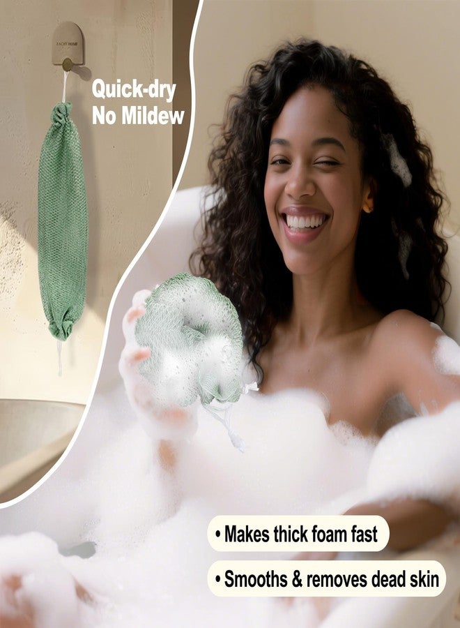 Zeefpod African Net Sponge Authentic-4 Packs African Exfoliating Net Sponge,Bath Sponges for Shower,42 inch Long for Normal to Sensitive Skin, for Daily use, Body Exfoliator Shower (Green,Pink,Blue,Grey) - Image 3