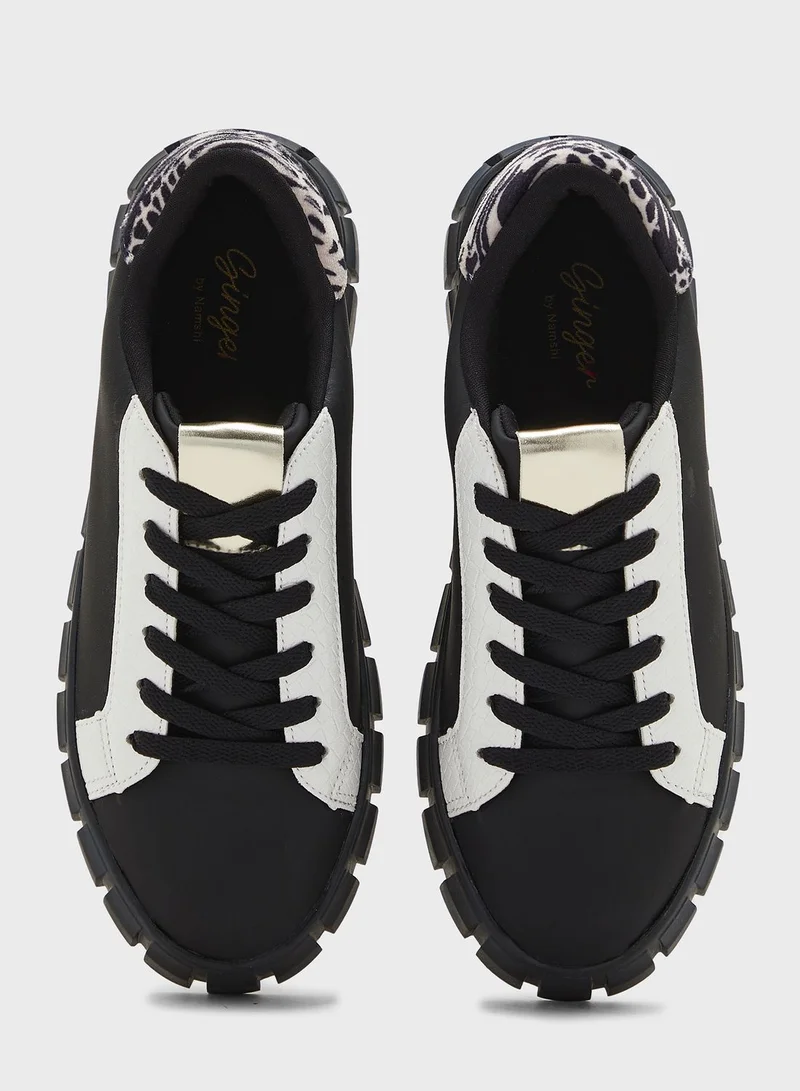 Ginger Print Back Stacked Sole Sneaker