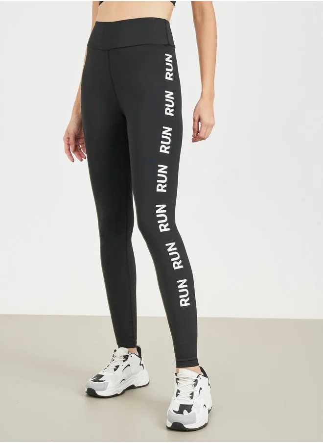 Styli Side Print Broad Waist Leggings