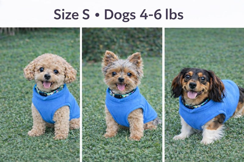 Jacko & Co - Fleece Vest Sweater with Leash Ring - 100% Cotton - for Puppies and Small to Medium Dogs, Kitten, Cats, Chihuahua - Warm for Fall/Autumn and Winter- Blue/Pink/Green/Grey/Black (Blue, S) - Image 2