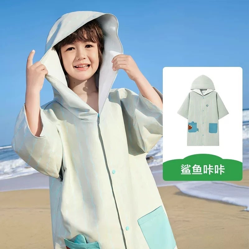 KK tree children's bath towel, instant water absorption, quick drying, beach sunscreen, boys' and girls' cloaks, bathrobes, Class A baby beach towel - Image 1
