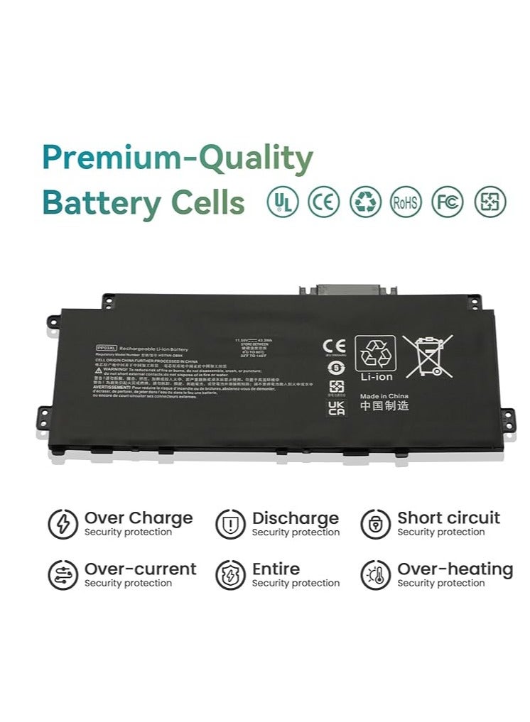 Terabyte Replacement PV03XL PP03XL Laptop Battery for HP Pavilion X360 14-dw0xxx 14-dw1xxx 13-bb0xxx 13-bb1xxx 14-dk0xxx 14-dk1xxx 14-dv0xxx 14-dv1xxx 14-dv2xxx 14-dw1210 ng 14-dw1017ns dw0004nl dw0011nl dw1001nl - Image 5
