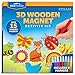 Blue Marble Wooden Magnet Craft Kit Create Paint 15 NatureThemed Designs with 8 Watercolor Pens Art Kit DIY Magnets Project for Kids Painting Activity Easter Basket Stuffers - Image 3