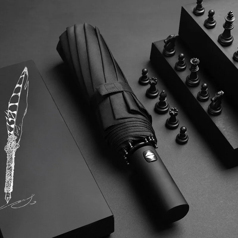 ELEVEN MARKETS Marlux 10 Wire Fully Automatic Luxury Black Umbrella
