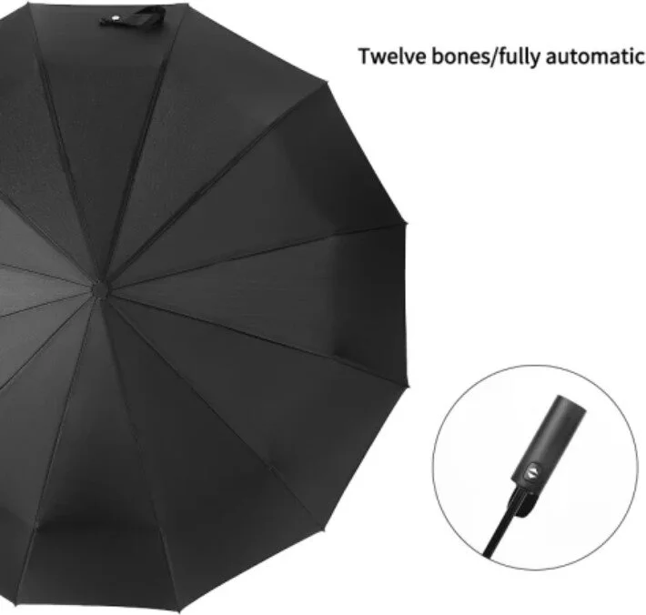 ELEVEN MARKETS Marlux 10 Wire Fully Automatic Luxury Black Umbrella