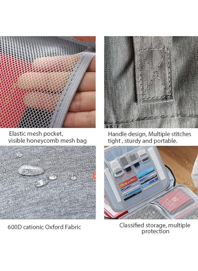 Alissa Waterproof Travel Document Organizer Bag with Password Lock – Large Multilayer File & Certificate Storage, Bank Card Holder, Portable Office & Home File Organizer - Image 4