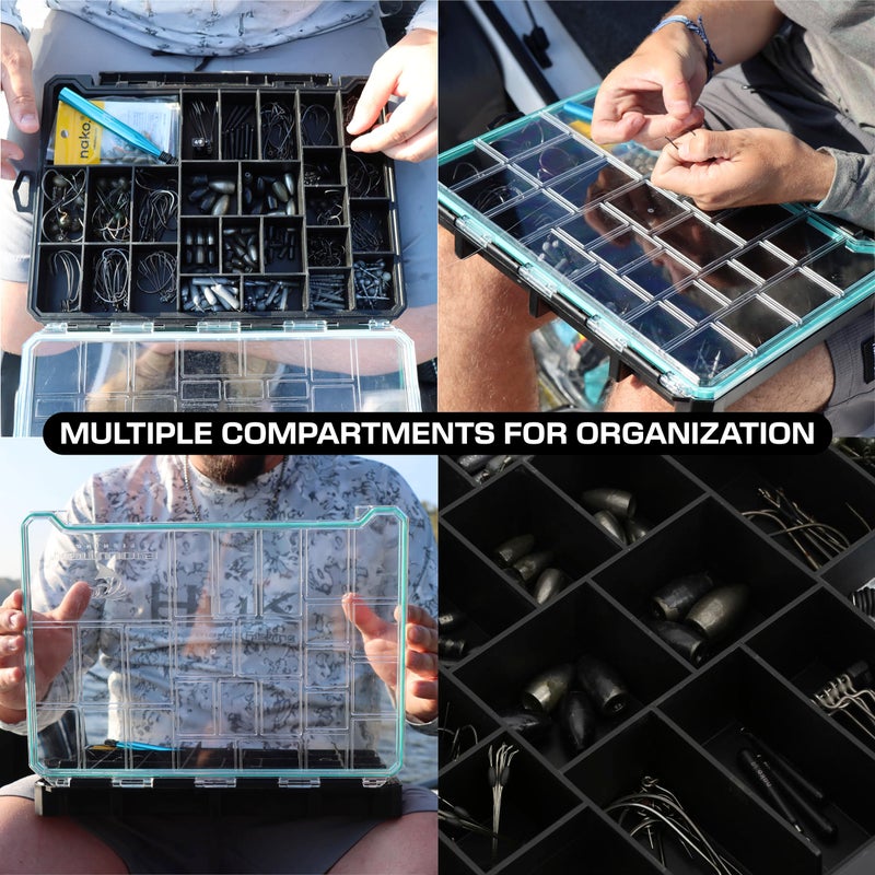 Evolution Outdoor Evolution Fishing BallistiX Terminal Tackle Tray - Waterproof, Anti-Corrosion, One Hand Latch, Clear Lid, Lure Box, Tackle Storage - Image 5