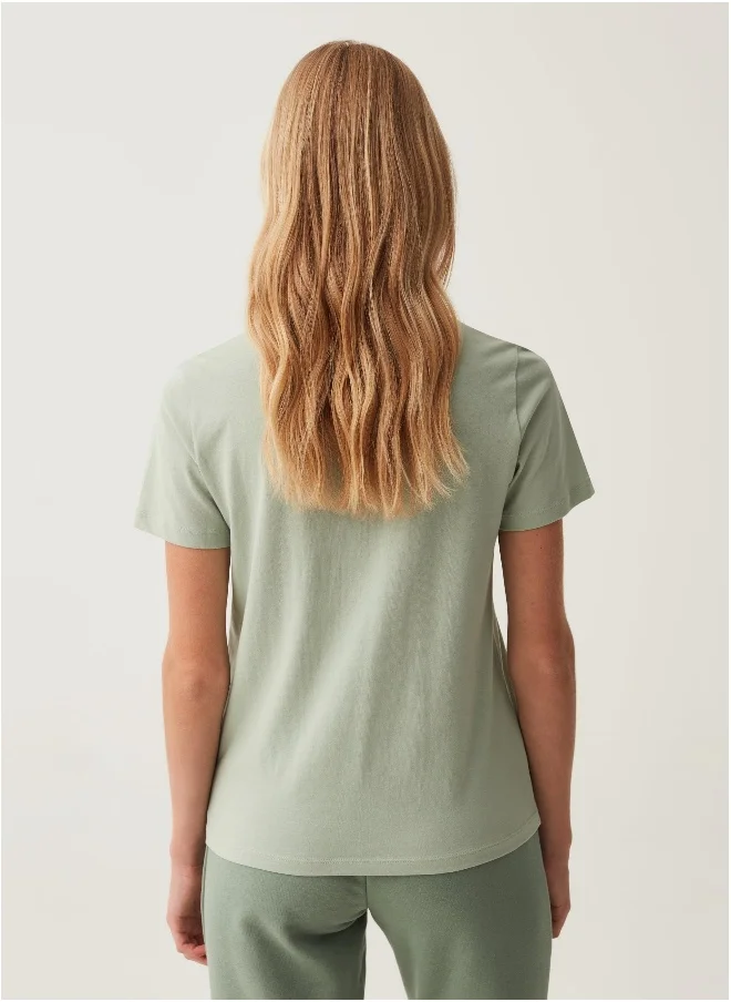 Ovs Ovs Cotton T-Shirt With Round Neck