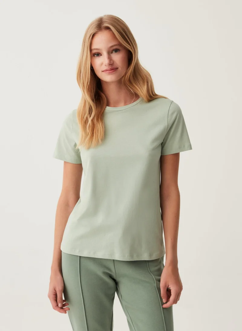 Ovs Ovs Cotton T-Shirt With Round Neck