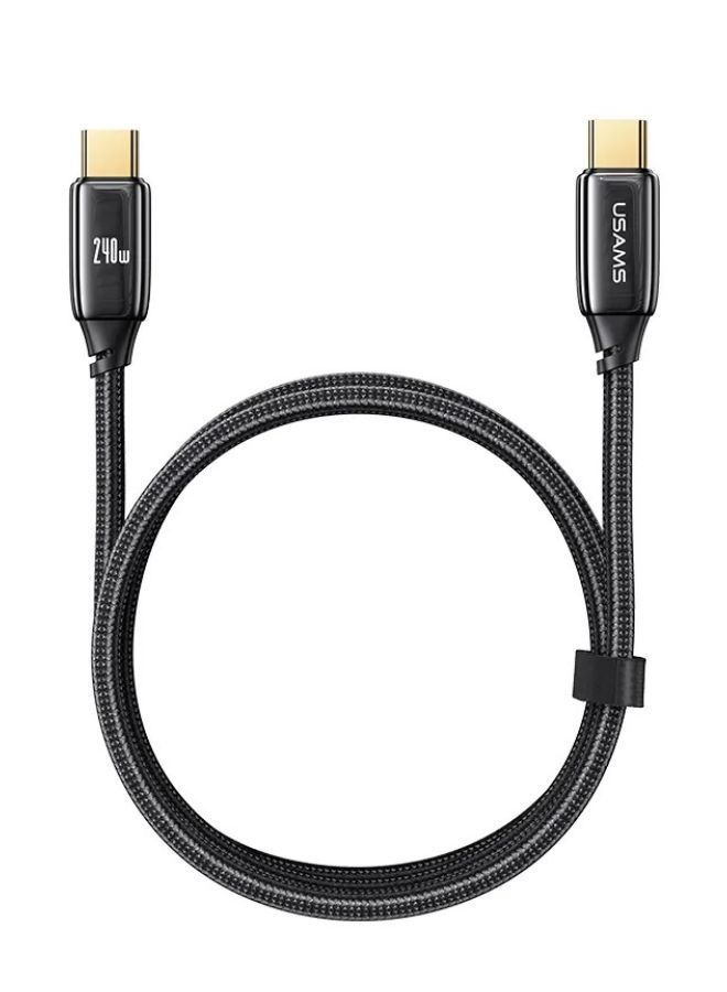 Usams USB C Cable 2M, Braided 240W Power Delivery PD Fast charge Cable USB C to USB C Compatible for iPad mini 6，MacBook Pro 2021 14" 16", MacBook Air, iPad Pro 12.9", Samsung S21+, Huawei P30 black - Image 5