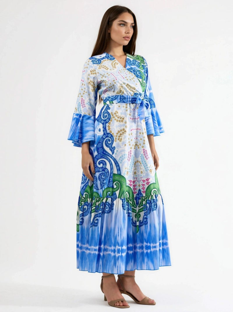 Jennyfer فستان ماكسي بيازيلي مزين بحواف - Image 4