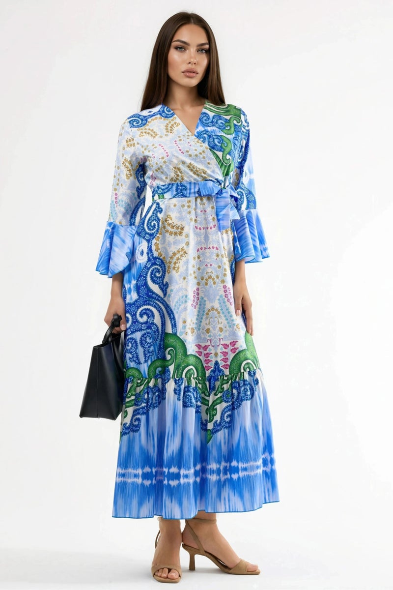 Jennyfer فستان ماكسي بيازيلي مزين بحواف - Image 1