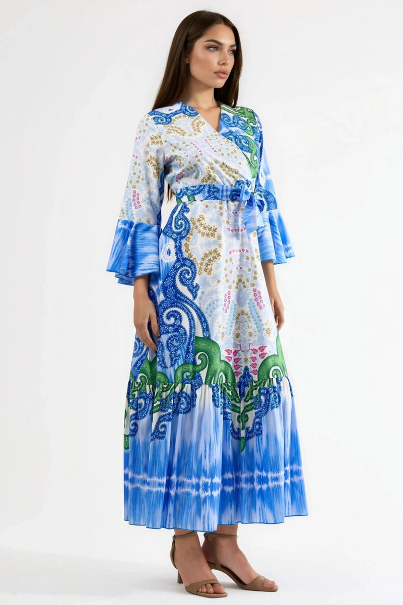 Jennyfer فستان ماكسي بيازيلي مزين بحواف - Image 4