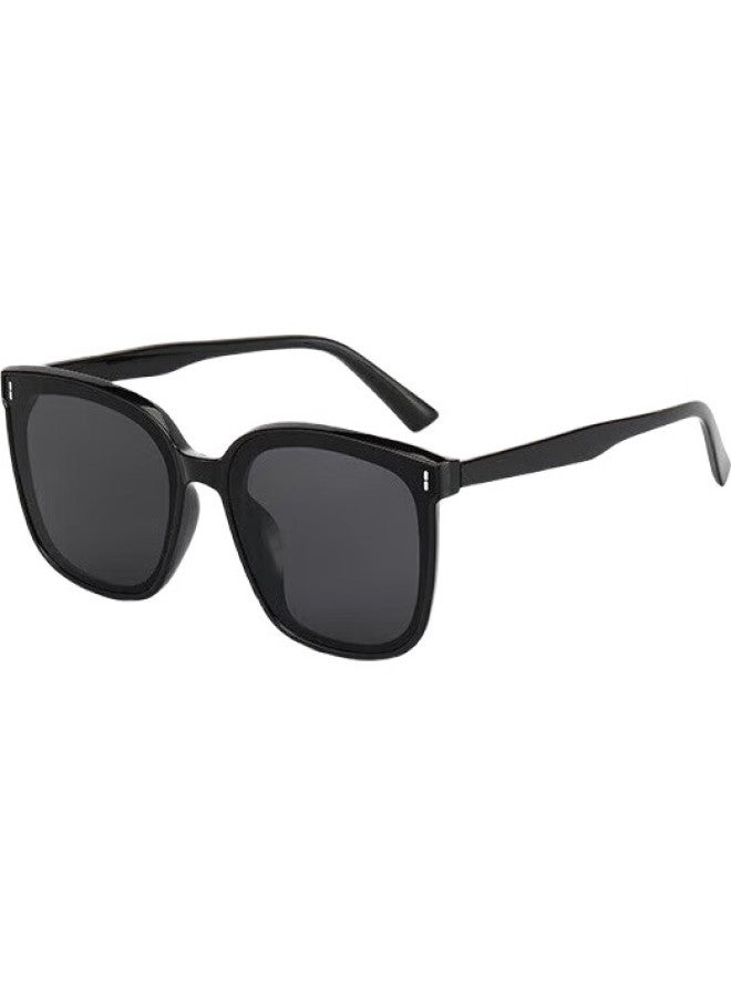 Bai Xiaoshe Bai Xiaoshu Sunglasses [Beige Frame With Vertical Studs], Sunglasses For Men And Women, Sun Protection, Travel, Outdoor, Driving, Anti-Glare Glasses - Image 1