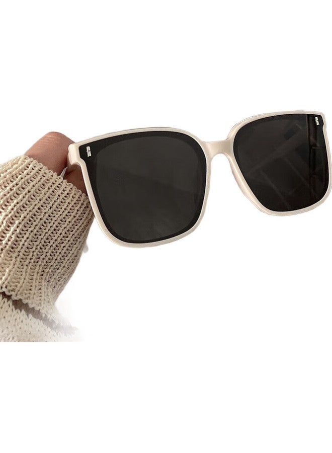 Bai Xiaoshe Bai Xiaoshu Sunglasses [Beige Frame With Vertical Studs], Sunglasses For Men And Women, Sun Protection, Travel, Outdoor, Driving, Anti-Glare Glasses - Image 2