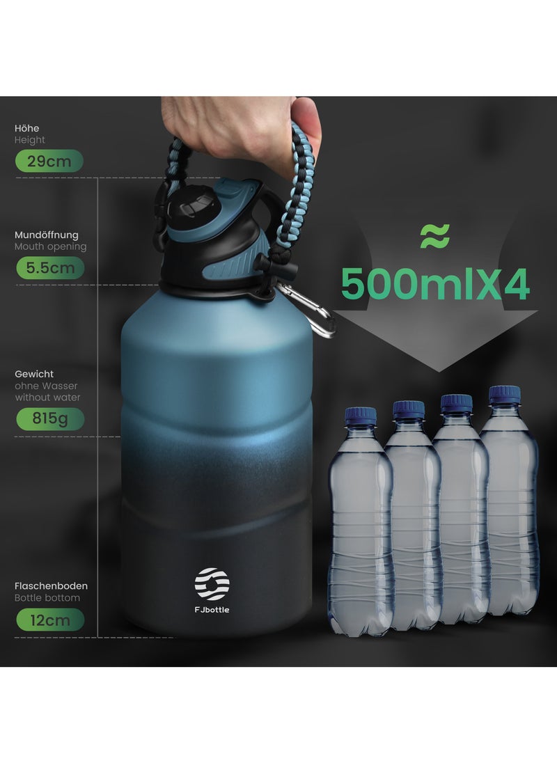 FjBottle - Fjbottle Stainless Steel Water Bottle 1.9L Double-Walled with Magnetic Lid, BPA Free Vacuum Insulated Water Bottle, Big Metal Drinking Bottle Large Capacity Jug Leak-Proof for Sports, Camping, Gym - Image 1