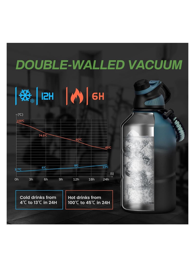 FjBottle - Fjbottle Stainless Steel Water Bottle 1.9L Double-Walled with Magnetic Lid, BPA Free Vacuum Insulated Water Bottle, Big Metal Drinking Bottle Large Capacity Jug Leak-Proof for Sports, Camping, Gym - Image 1
