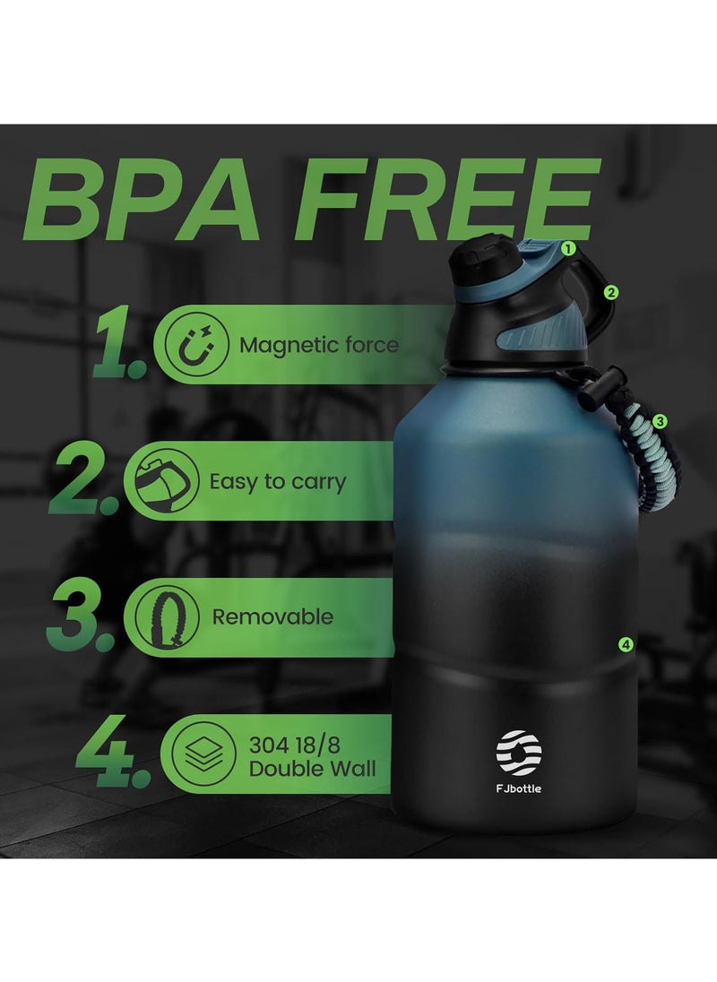 FjBottle - Fjbottle Stainless Steel Water Bottle 1.9L Double-Walled with Magnetic Lid, BPA Free Vacuum Insulated Water Bottle, Big Metal Drinking Bottle Large Capacity Jug Leak-Proof for Sports, Camping, Gym - Image 1