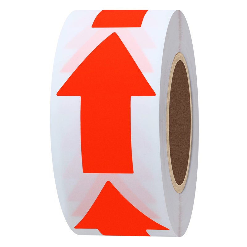 Hybsk Arrow Stickers Bright Eye-Catching Versatile Arrow Signs for Office Marking Plans Total 500 Labels Per Roll (Fluorescence Red) - Image 3